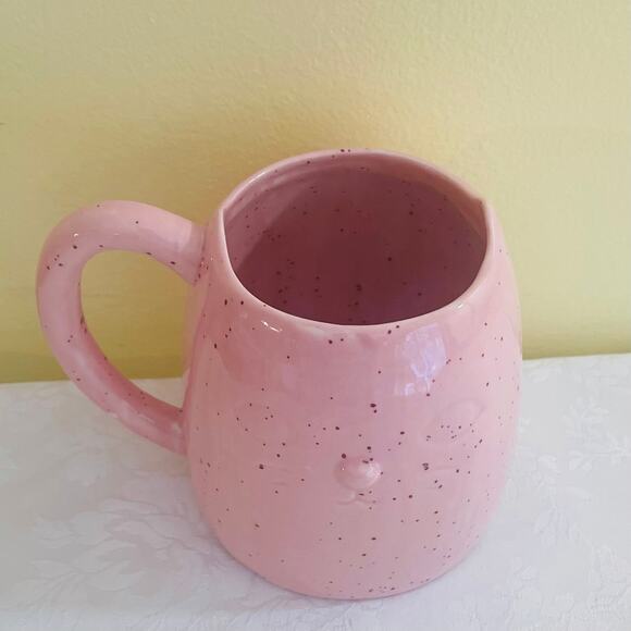 Pink Speckled Kitten Kitty Cat Molded Face Coffee Mug, Tea Cup, Mugs, Coffee Cup - Picture 6 of 9